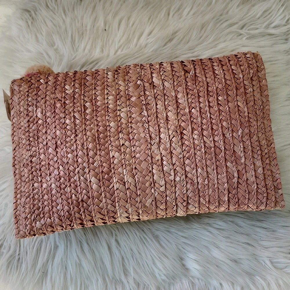 NWT SHIRALEAH FORTUNA STRAW CLUTCH - Picture 4 of 11